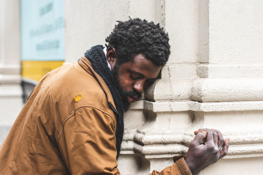 African-American man who appears to be in distress